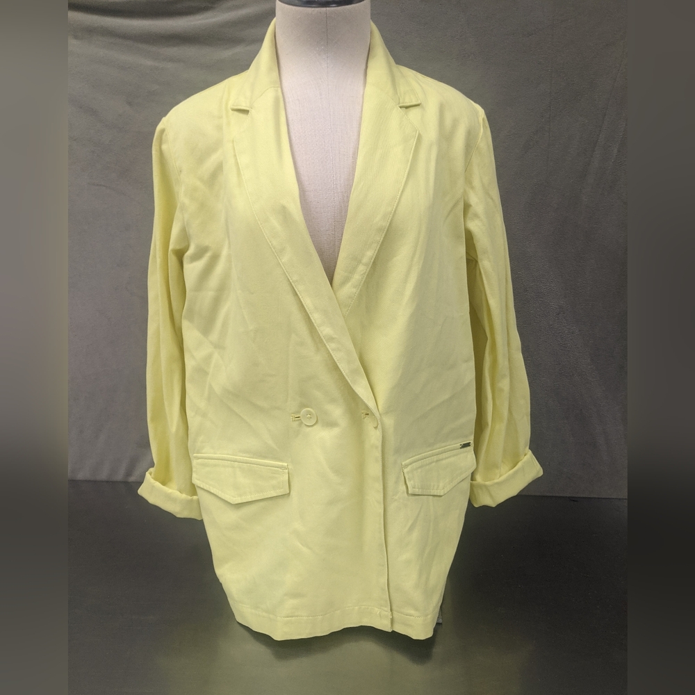 Volcom Pastel Yellow Lightweight Blazer S Fits M